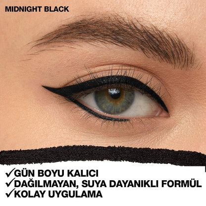 Maybelline Lasting Drama Midnight Black Automatic Gel Eyeliner: Smudge & Water Resistant, Long-Lasting Definition by Beauty Care Bag