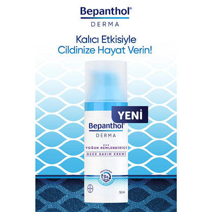 Bepanthol Derma Intense Moisturizing Night Face Cream - Repair & Soothe Dry Skin Overnight with Natural Oils for Facial Dryness Relief by Beauty Care Bag