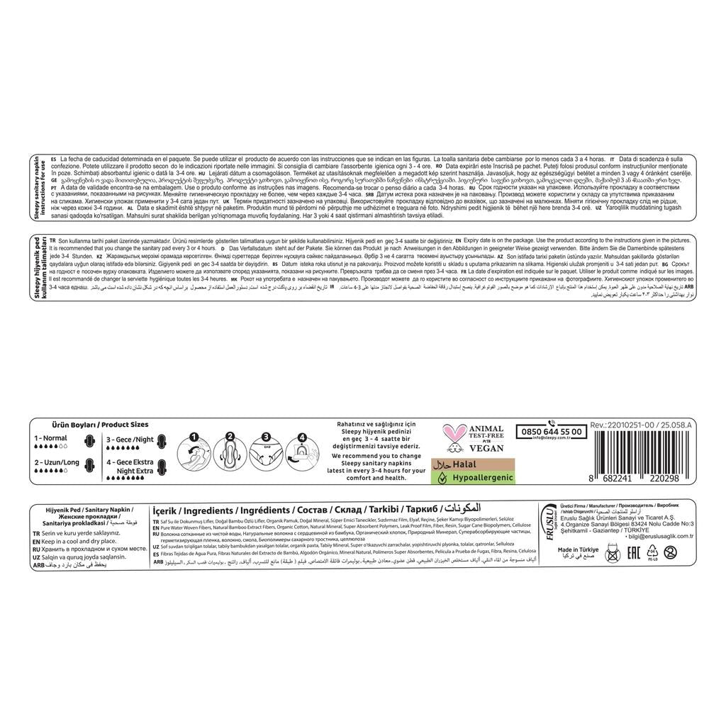 Sleepy Bio Natural Premium Plus Sanitary Pads Size 2 Long 12 Count by Beauty Care Bag