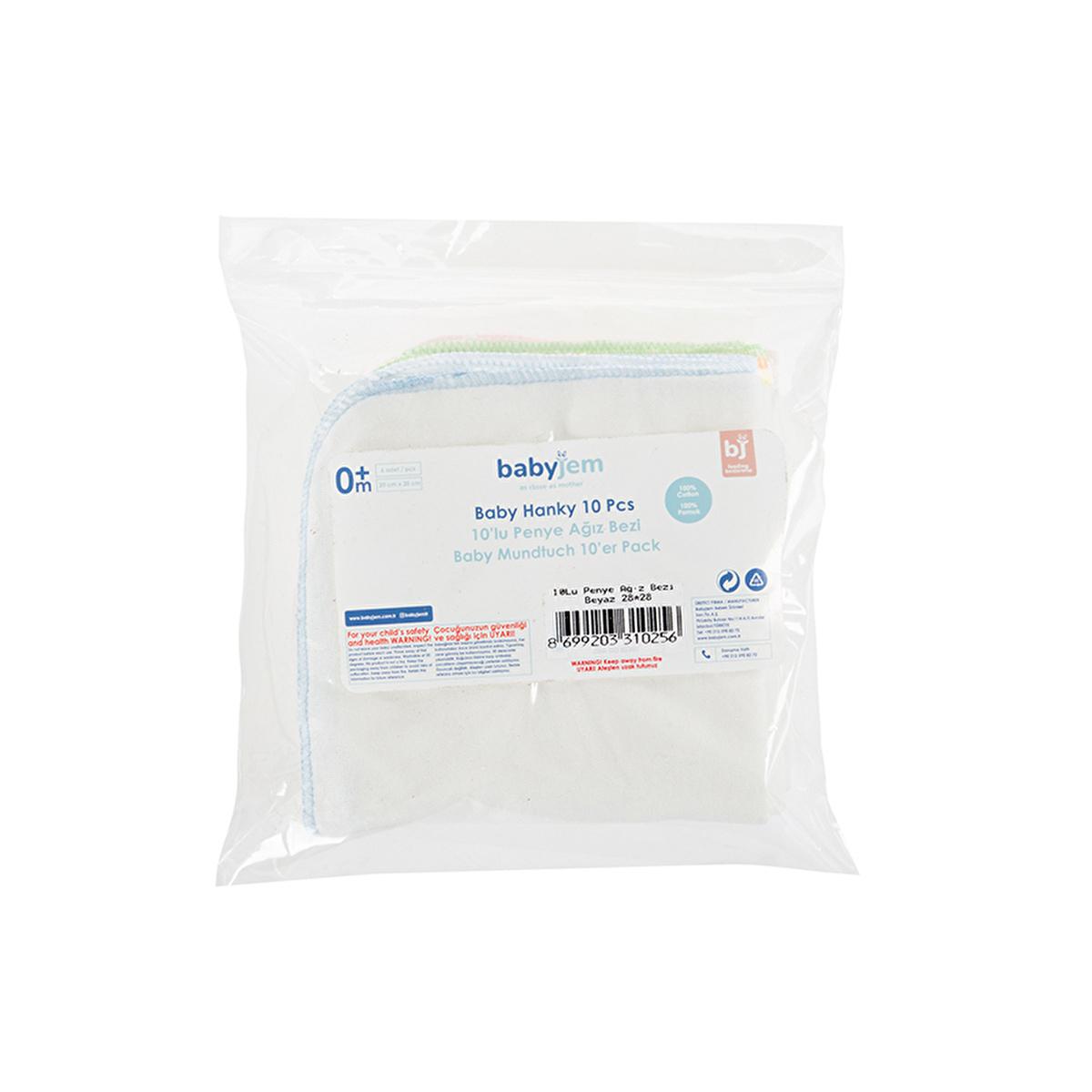 Babyjem Baby Bib - 10 Pack Soft Cotton Face Cloths for Newborns - Gentle, Absorbent, and Portable Baby Essentials by Beauty Care Bag