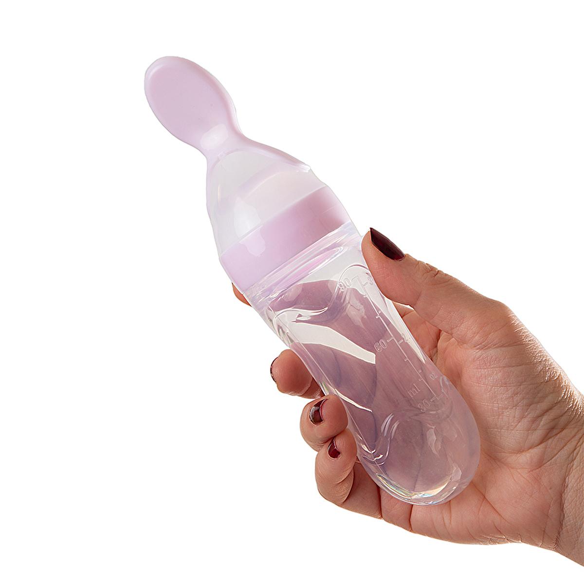 Babyjem Baby Squeeze Spoon - BPA-Free, One-Handed Feeding, Silicone Baby Feeding Utensils, Baby Feeding Accessories, Baby Feeding Spoon by Beauty Care Bag