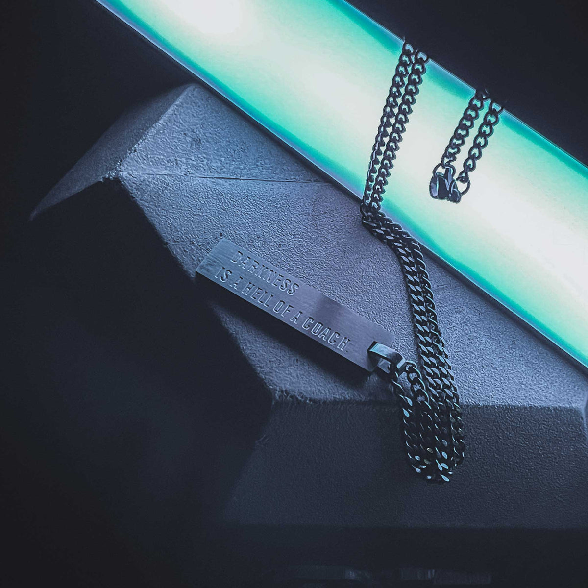 Darkness is a Hell of a Coach - Tag Necklace by Tango Charlie Apparel
