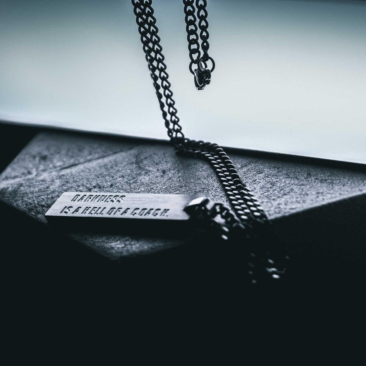 Darkness is a Hell of a Coach - Tag Necklace by Tango Charlie Apparel