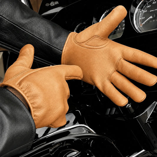 Tan Short Wrist Deerskin Gloves by Legendary USA