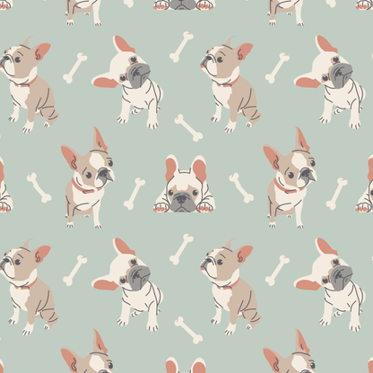 Mint Frenchie Puppy Tank Romper by Sweet Bamboo