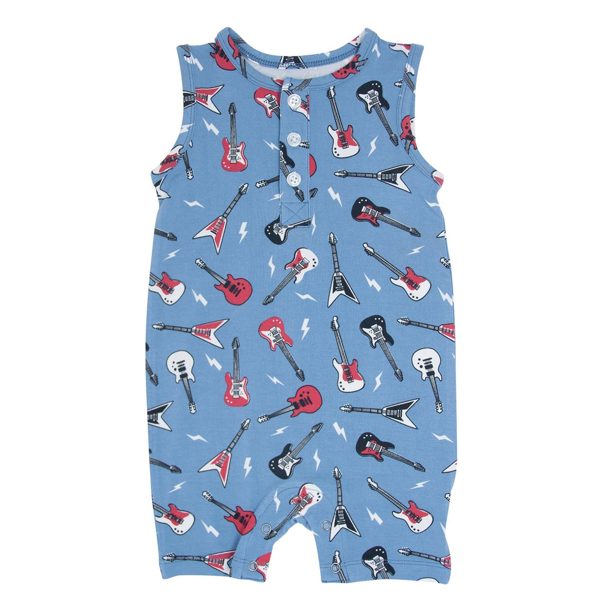 Tank Romper - Rock N Roll Blue by Sweet Bamboo