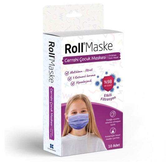 Roll Disposable Children's Face Mask with Meltblown Filter, 10 Count by Beauty Care Bag