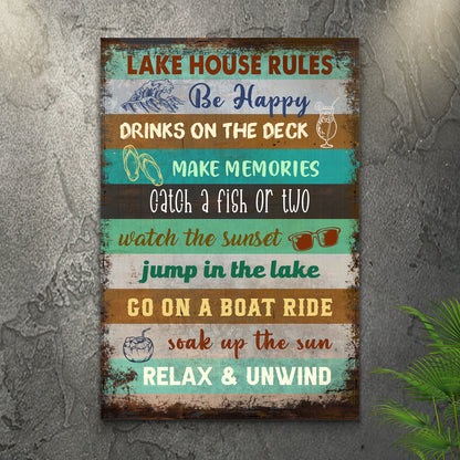 Lake House Rules Sign III by Tailored Canvases