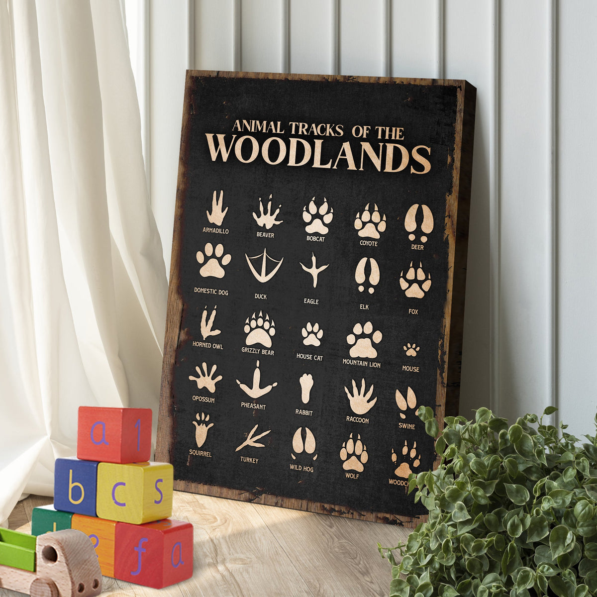 Animal Tracks Of The Woodlands Sign II by Tailored Canvases