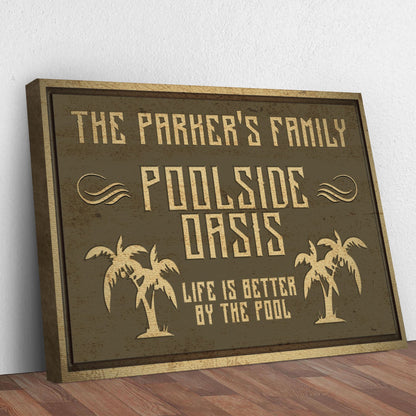 Family Swimming Pool Oasis Sign by Tailored Canvases