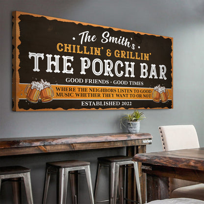 Family Porch Bar Sign by Tailored Canvases