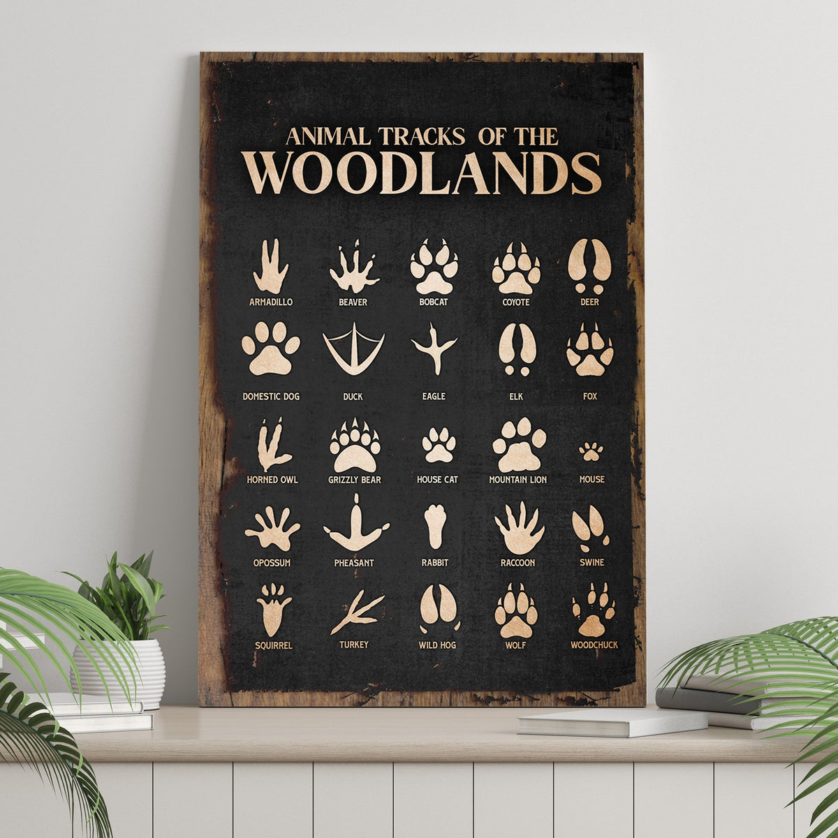 Animal Tracks Of The Woodlands Sign II by Tailored Canvases