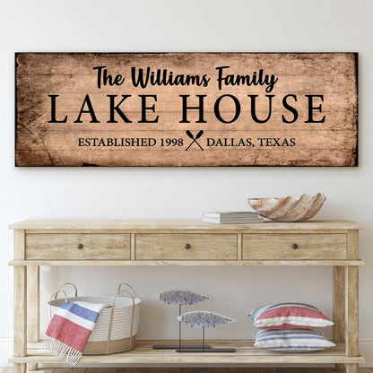 Family Lake House Sign VI by Tailored Canvases