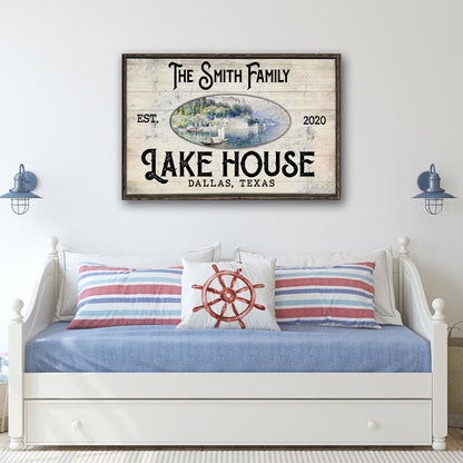 Family Lake House View Sign by Tailored Canvases