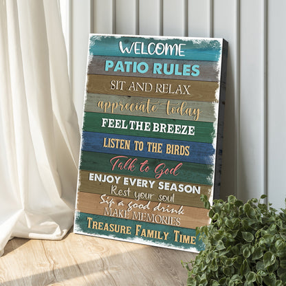 Patio Rules Sign by Tailored Canvases