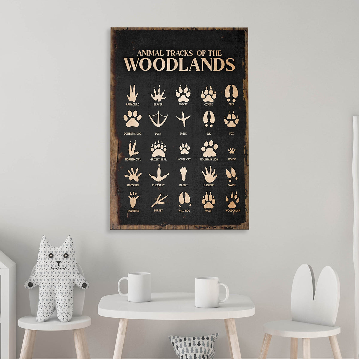 Animal Tracks Of The Woodlands Sign II by Tailored Canvases