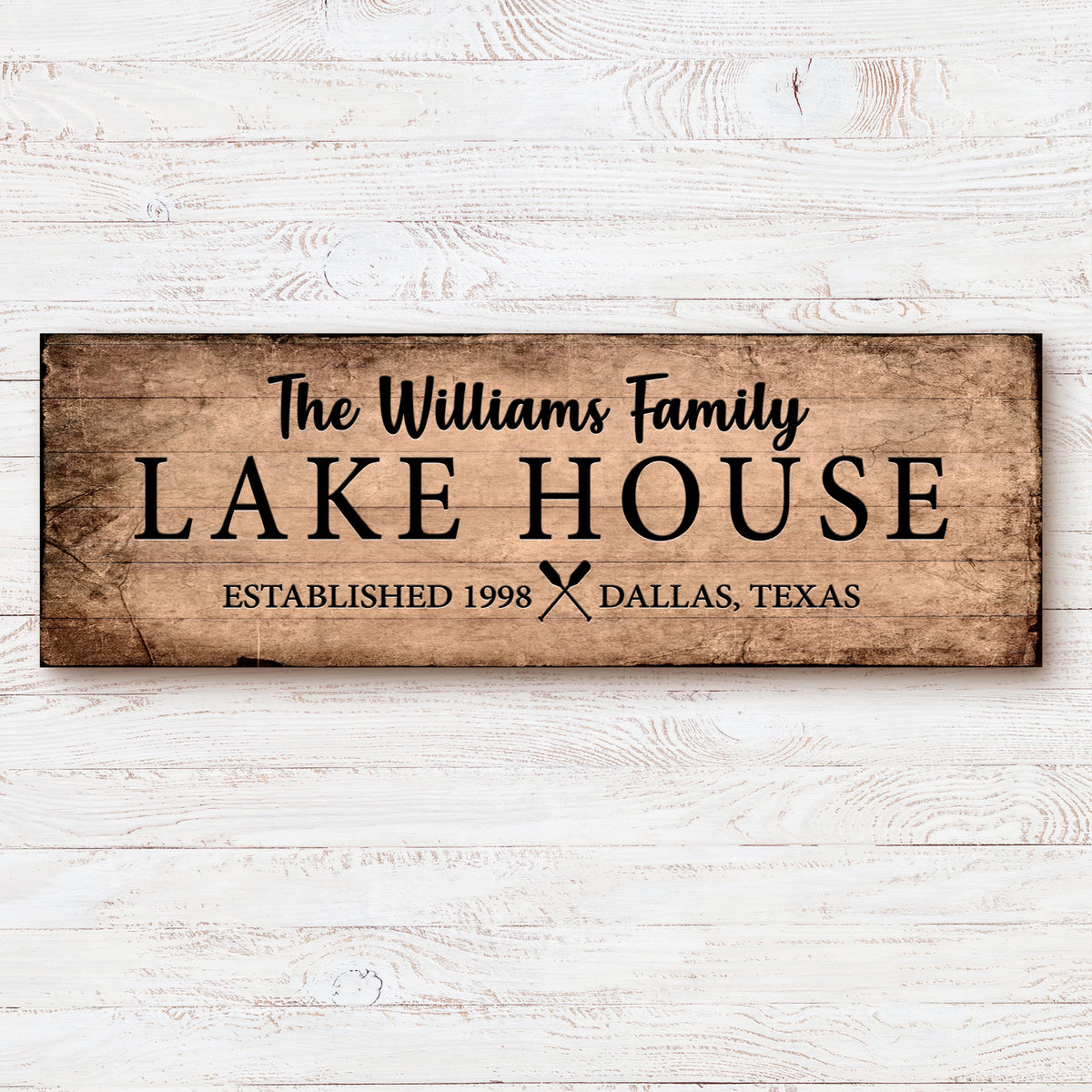 Family Lake House Sign VI by Tailored Canvases