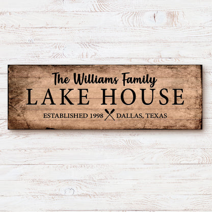 Family Lake House Sign VI by Tailored Canvases