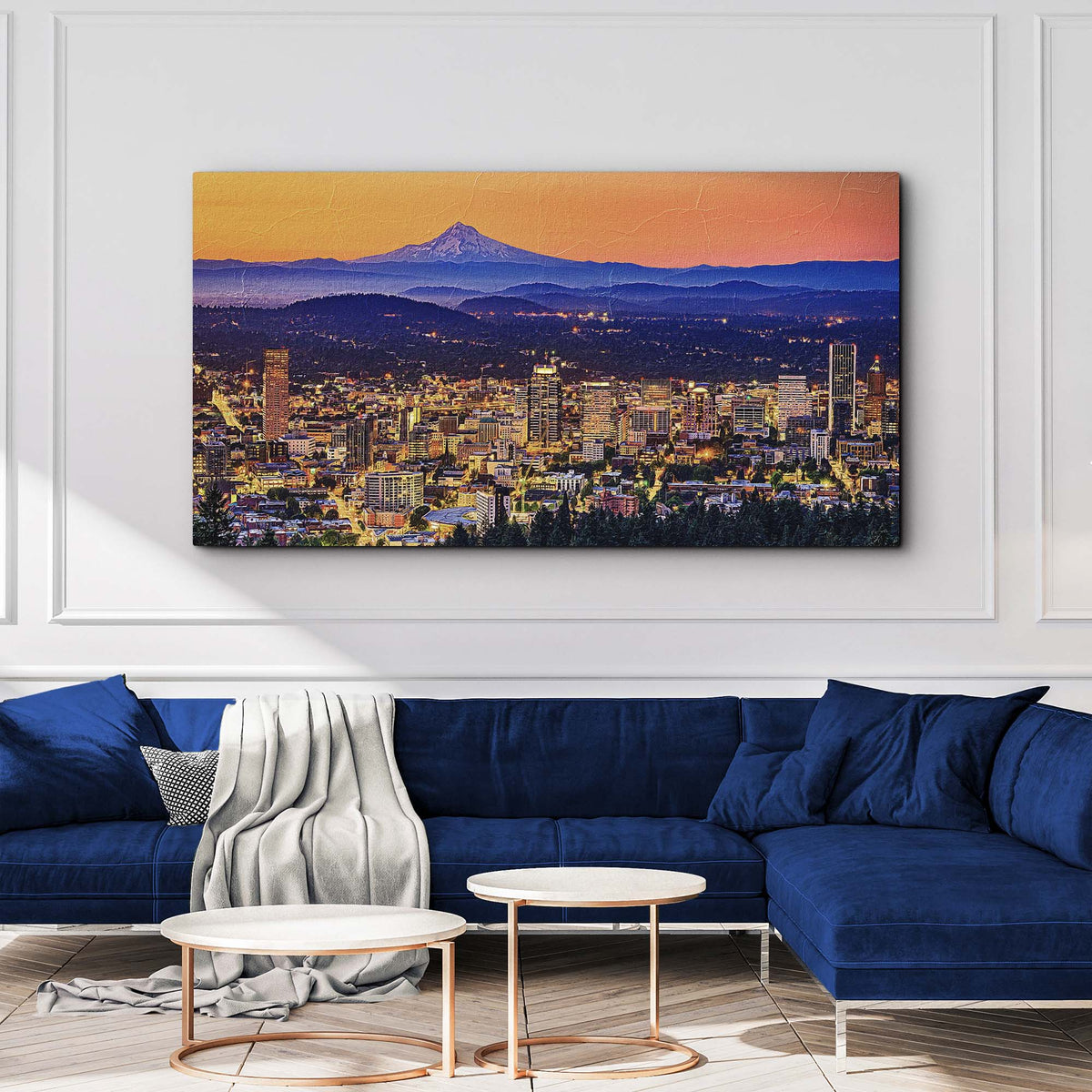 Portland Oregon Skyline Canvas Wall Art by Tailored Canvases