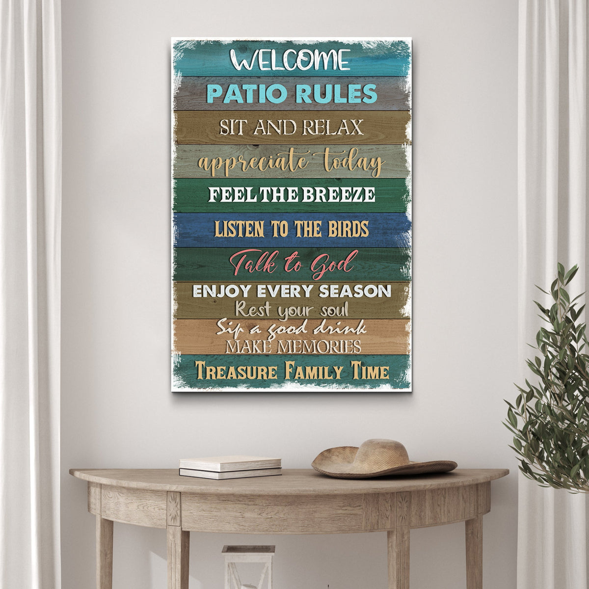 Patio Rules Sign by Tailored Canvases