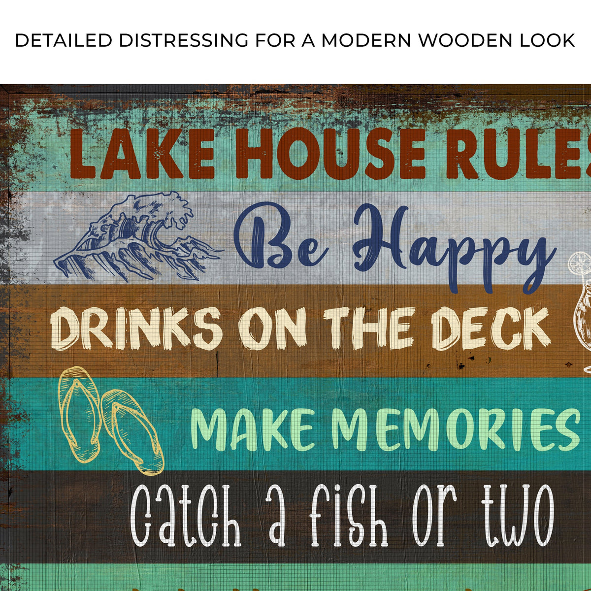 Lake House Rules Sign III by Tailored Canvases