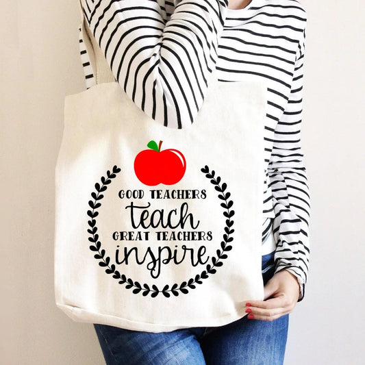 Teacher Tote Bag - Gift for Teacher - Canvas Bag by Joyful Moose