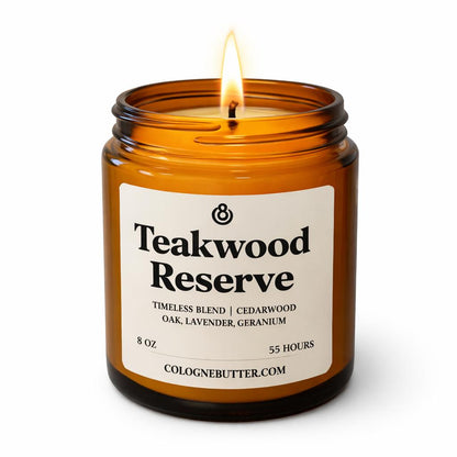 Teakwood Reserve - The Luxury Teakwood, Cedarwood & Lavender Scented Candle for Elegant Home Decor, Deep Relaxation | Cologne Butter by CB