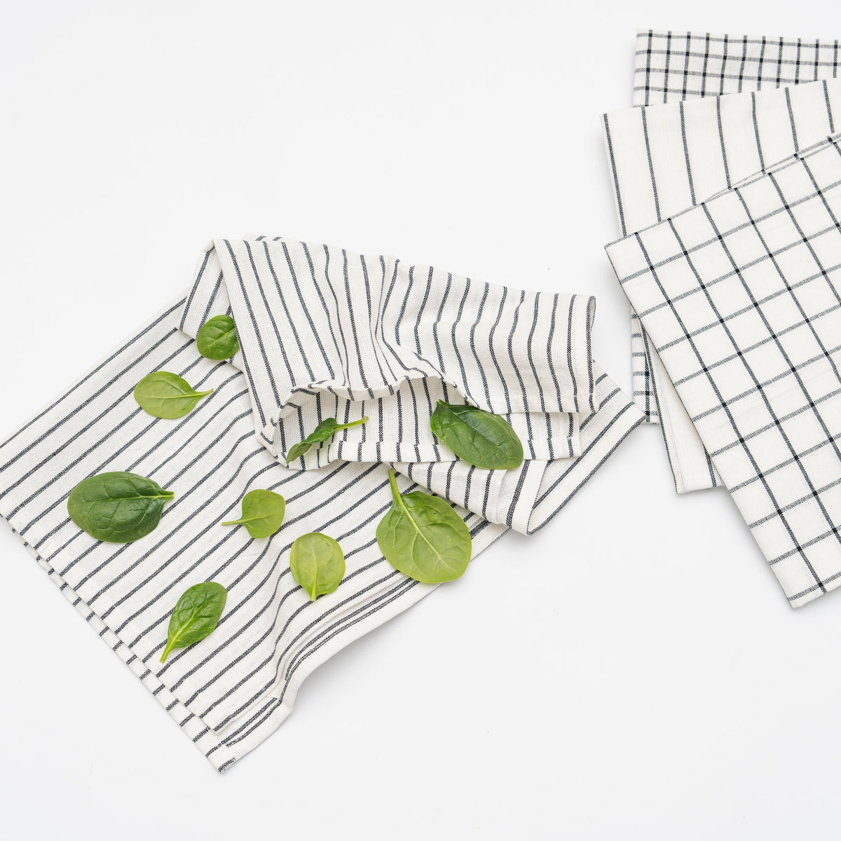 Stripe and check cotton kitchen towels – view 6
