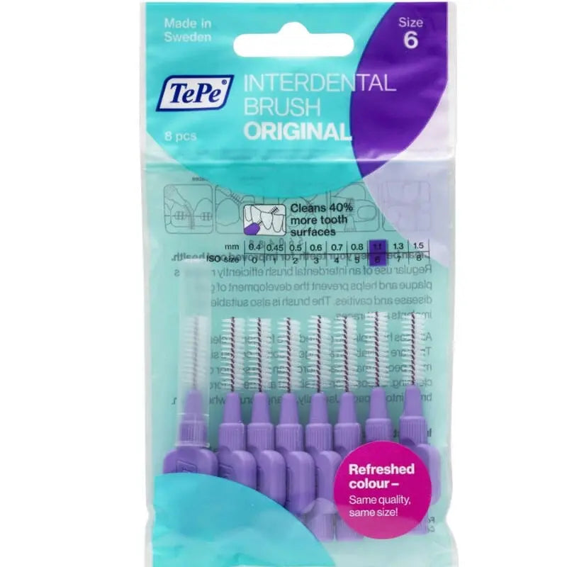 Tepe Interdental Brush Purple 1.1 mm 8-Pack by Beauty Care Bag