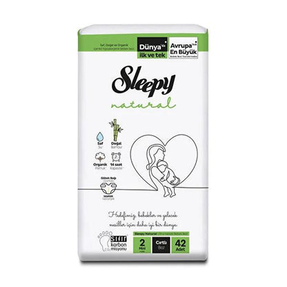 Sleepy Baby - Eco-Friendly Bamboo Diapers, Size 2, Jumbo Pack of 42 by Beauty Care Bag