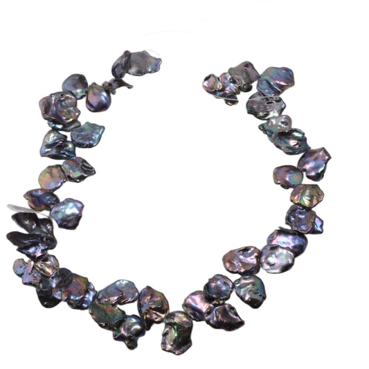 Baroque Iridescent Black Freshwater Pearl Strand 15in by Continental Bead Suppliers