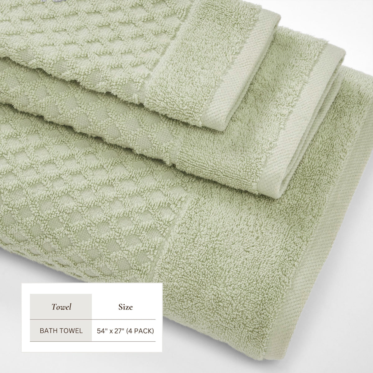 Cotton Diamond Waffle Weave Bath Towel Set - Grayson Collection by Great Bay Home
