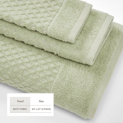 Cotton Diamond Waffle Weave Bath Towel Set - Grayson Collection by Great Bay Home