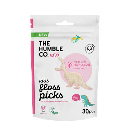 Humble Brush Kids Strawberry Floss Picks 30 Count by Beauty Care Bag