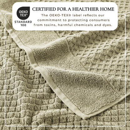 Cotton Diamond Waffle Weave Bath Towel Set - Grayson Collection by Great Bay Home