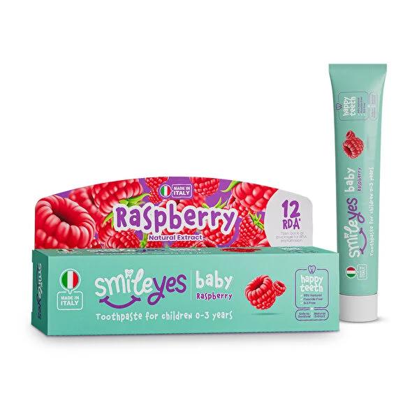 Smile Yes Raspberry Baby Toothpaste (0-3 Years) - 99% Natural, Fluoride & SLS-Free - Gentle Infant Oral Care by Beauty Care Bag