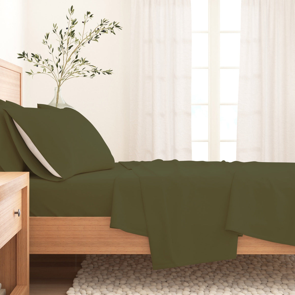 Cotton Solid Flannel Sheet - Nordic Collection by Great Bay Home