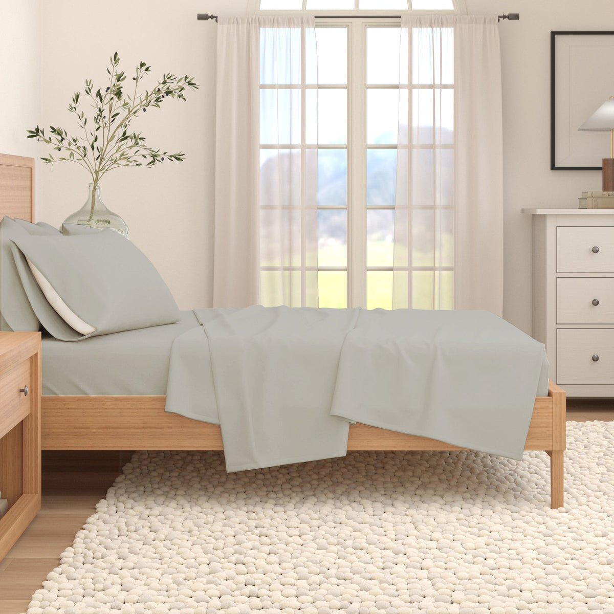 Cotton Solid Flannel Sheet - Nordic Collection by Great Bay Home