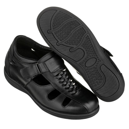 TOTO Black Braided Leather Sandals - Three Inches - G1307SandalsTorqelo.com
