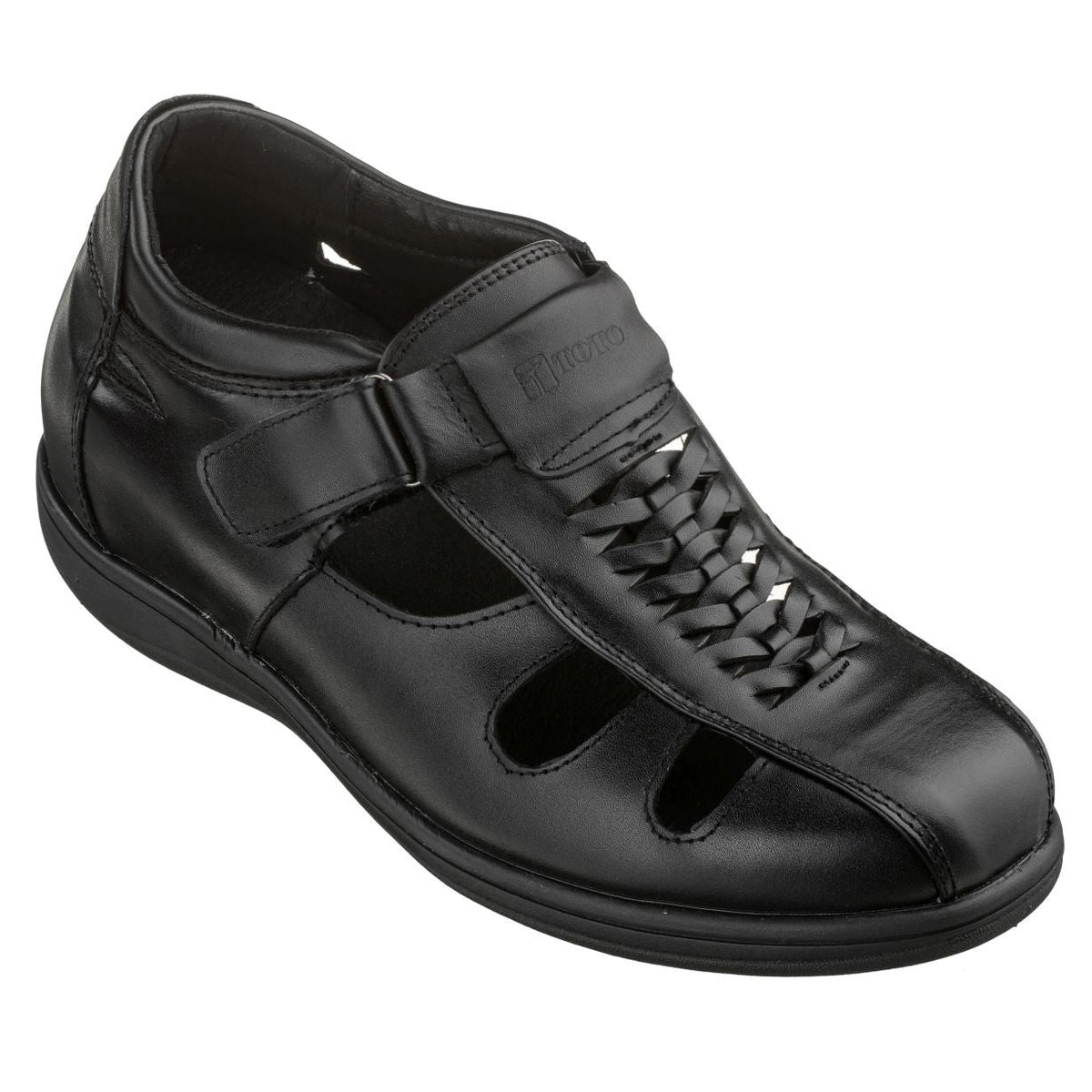 TOTO Black Braided Leather Sandals - Three Inches - G1307SandalsTorqelo.com