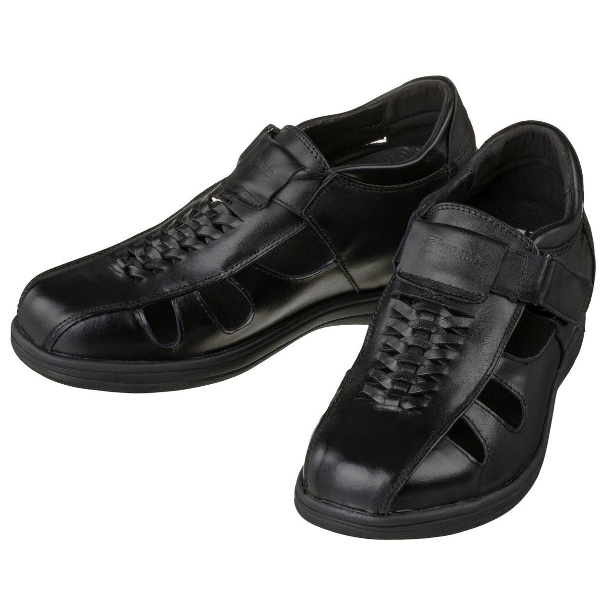 TOTO Black Braided Leather Sandals - Three Inches - G1307SandalsTorqelo.com
