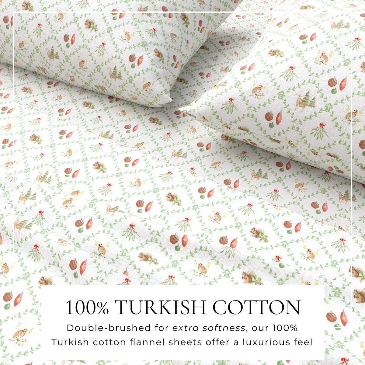 Turkish Cotton Flannel Sheet Set - Elevated Holiday Collection by Great Bay Home