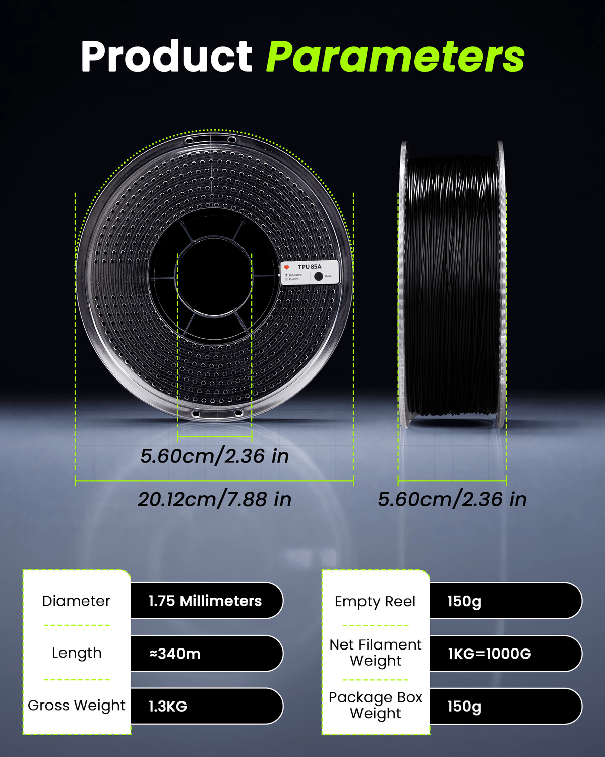 TPU Basic 1.75mm, 1KGTPUTorqelo.com