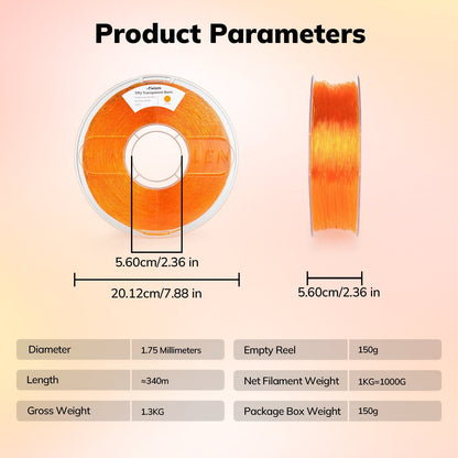 TPU Transparent 1.75mm, 1KG/2.2LBTPUTorqelo.com