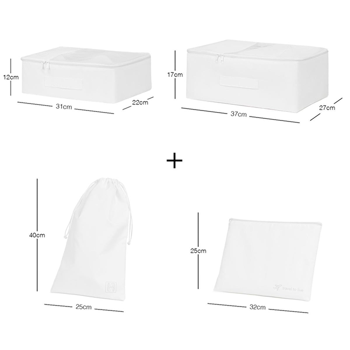 Ocean Home Luggage Organizer Set - 4 Piece Travel Accessory for Effortless Packing & Storage by Beauty Care Bag