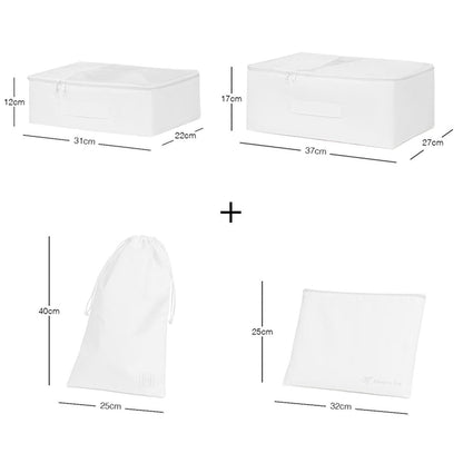 Ocean Home Luggage Organizer Set - 4 Piece Travel Accessory for Effortless Packing & Storage by Beauty Care Bag