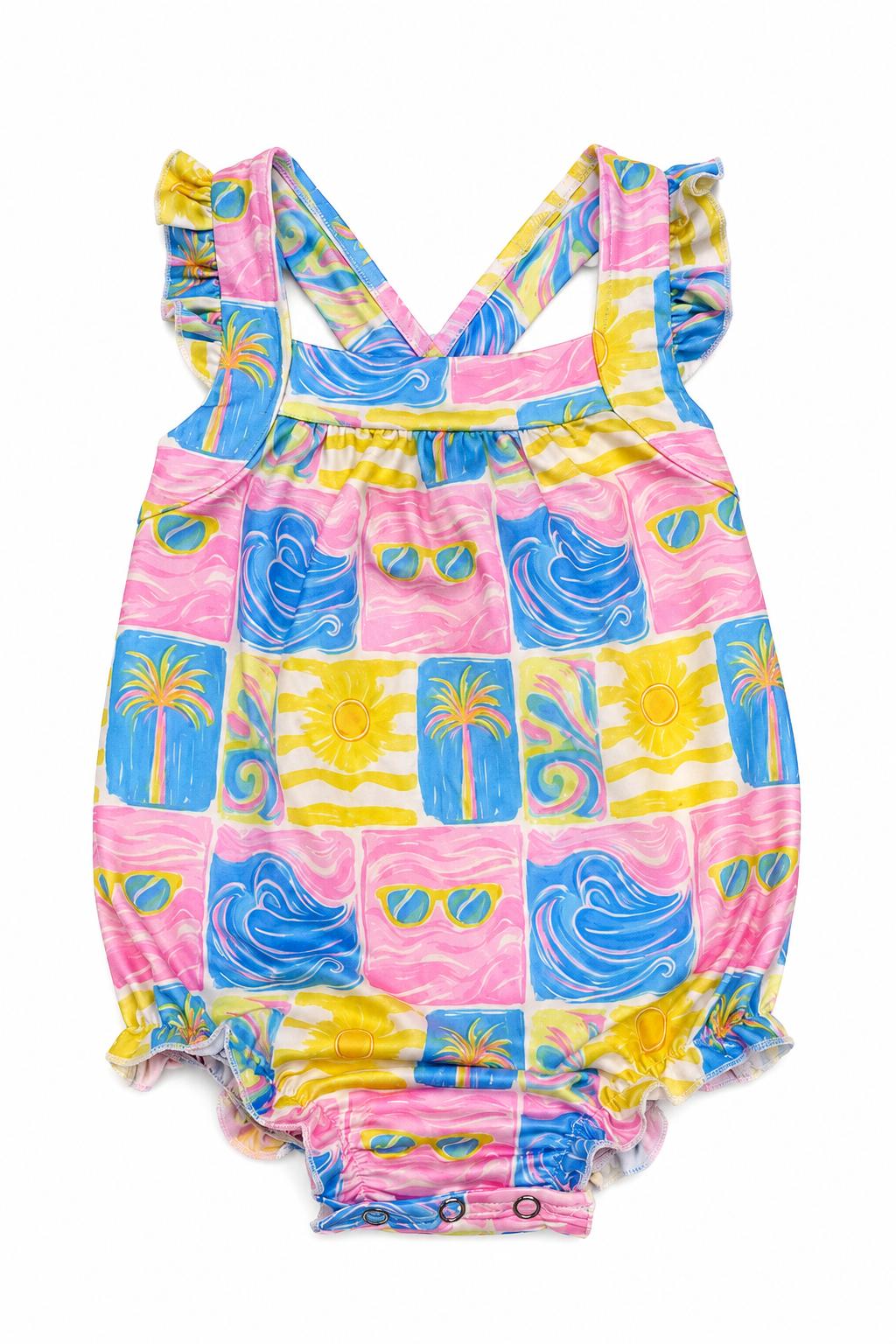 Tropical Summer Ruffle Cross Back RomperRuffle Cross Back RomperTorqelo.com
