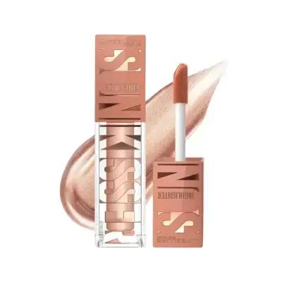 Maybelline Sunkisser Liquid Highlighter: Natural Glow Makeup, Shimmer Illuminator, Easy Blend - Kiss of Shimmer by Beauty Care Bag