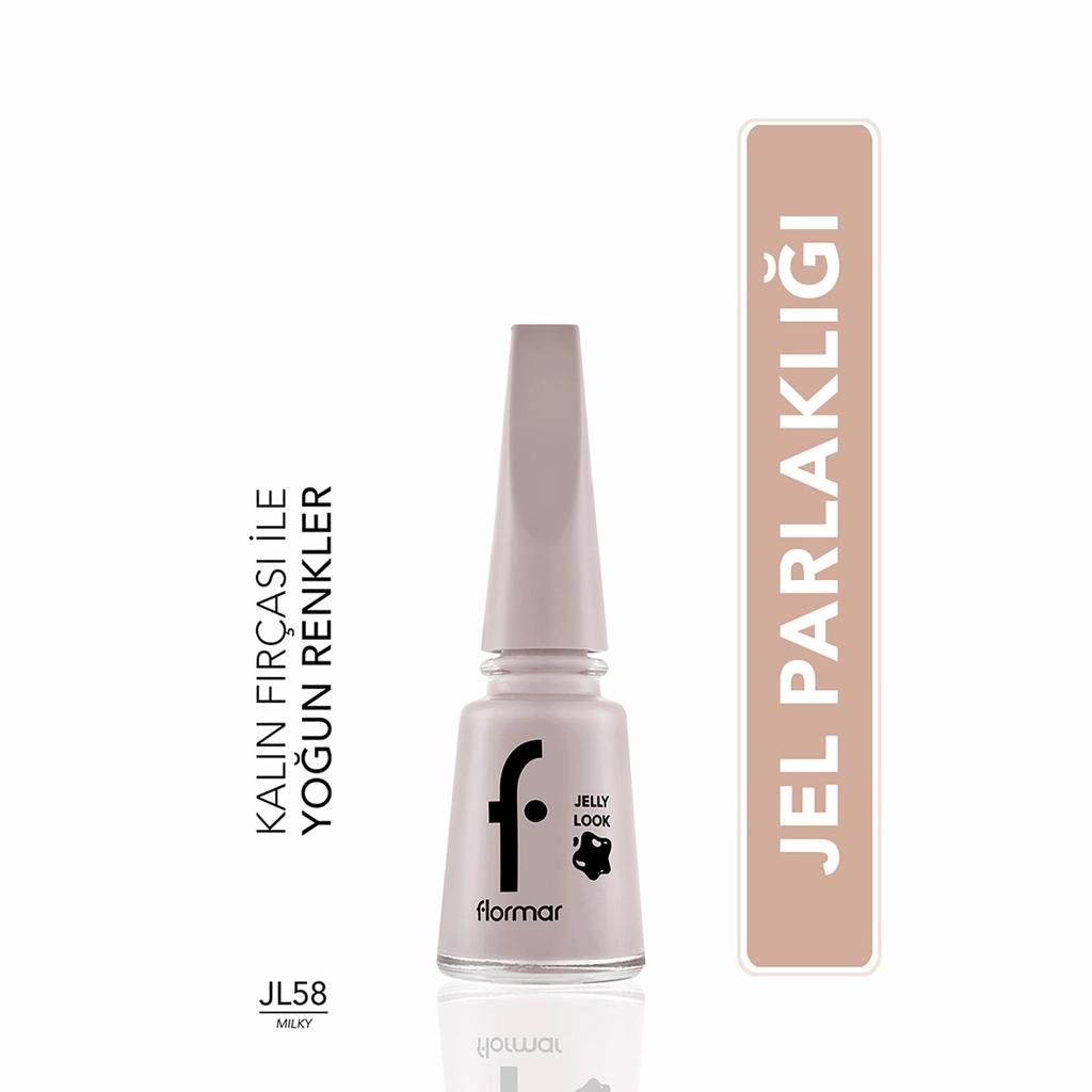 Flormar Jelly Look High-Shine Gel Effect Nail Polish JL58 Milky 11ml by Beauty Care Bag