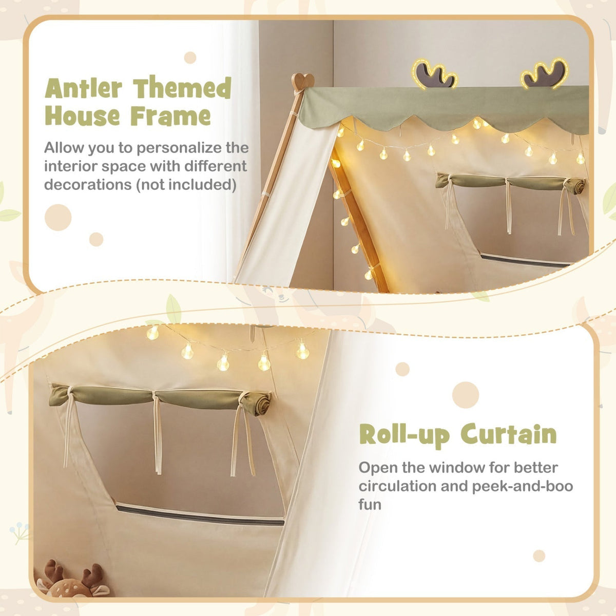 Twin Size House Floor Wood Bed with TentTorqelo.com